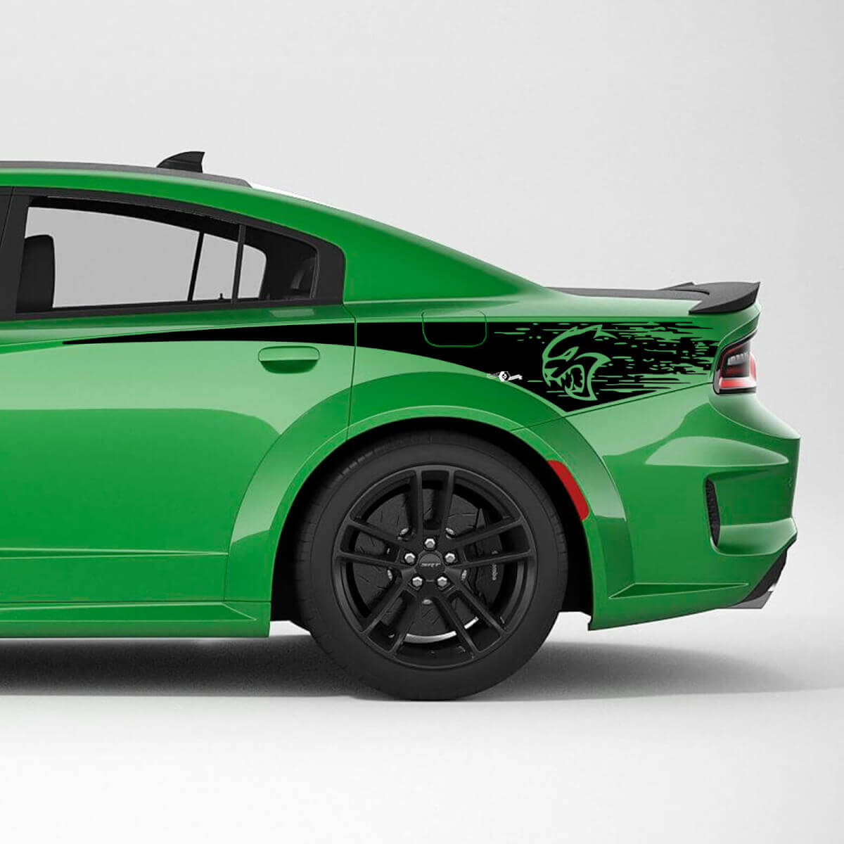 Hellcat Versleten Achterhoek Zijstrips Vinyl Decal Sticker voor Dodge Charger