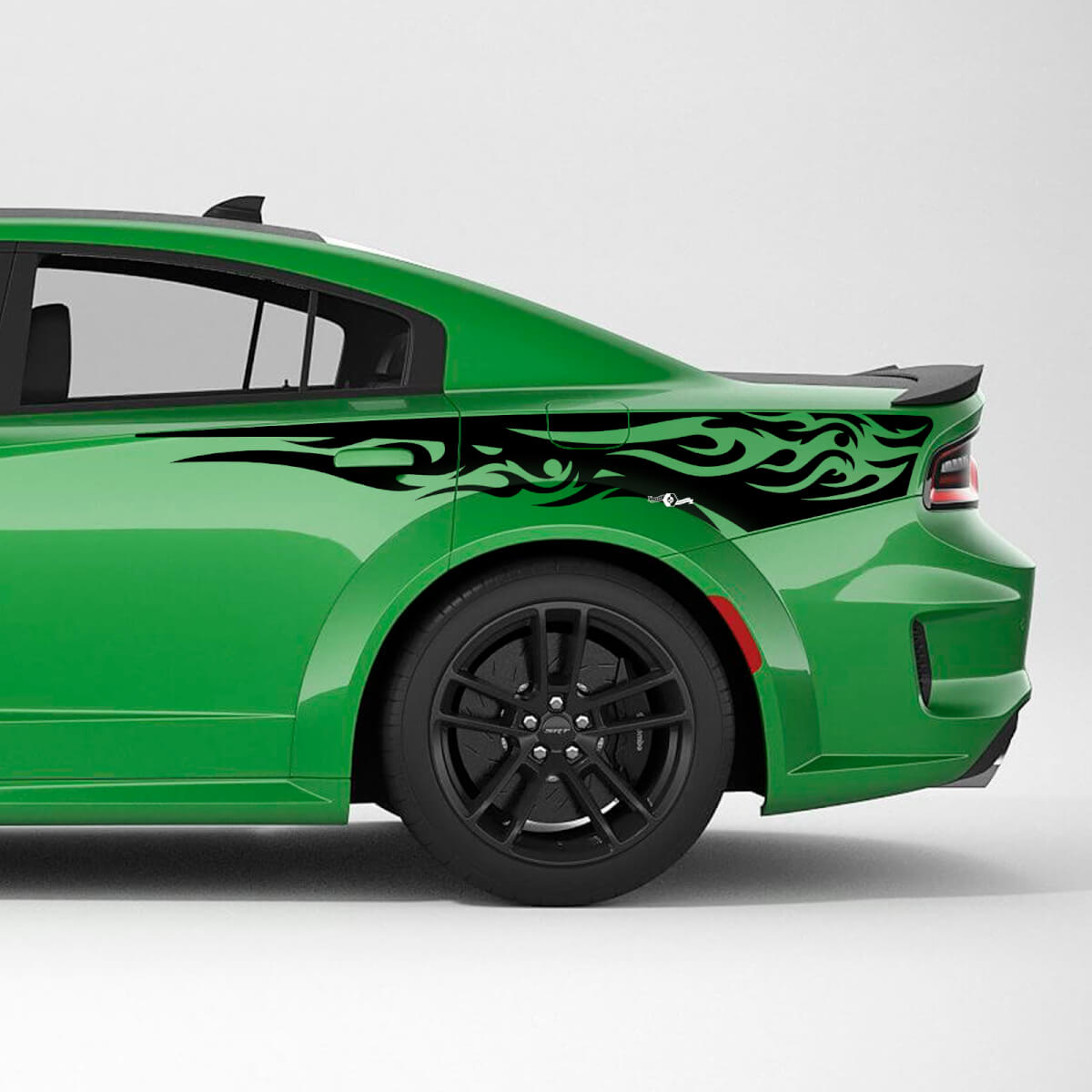 Vlammen Achterste Kwartaal Zijstreep Vinyl Decal Sticker voor Dodge Charger
