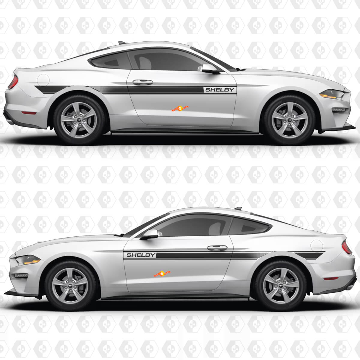 Shelby Zijdeur Streep Race Decals Stickers voor Ford Mustang
