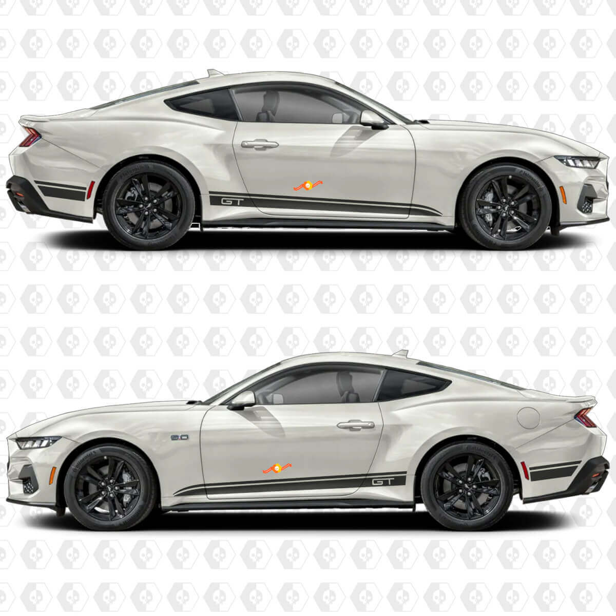 Shelby Zijrockerpaneeldeurstreep Race-decals Stickers voor Ford Mustang
