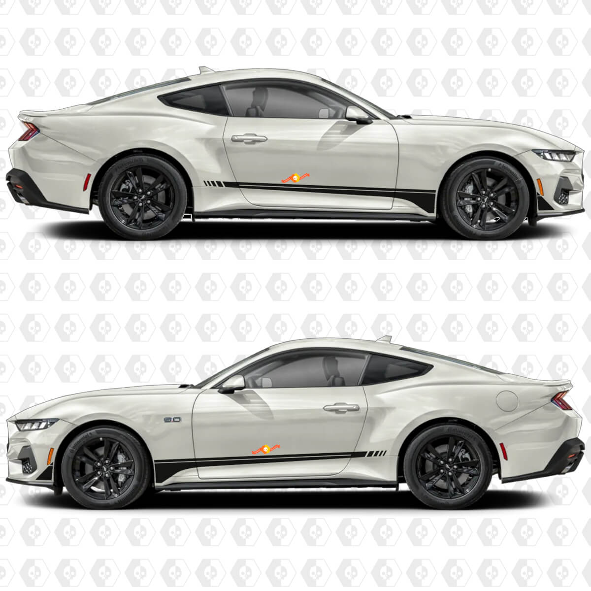 GT Zijrockerpaneel Deur Streep Racing Decals Stickers voor Ford Mustang
