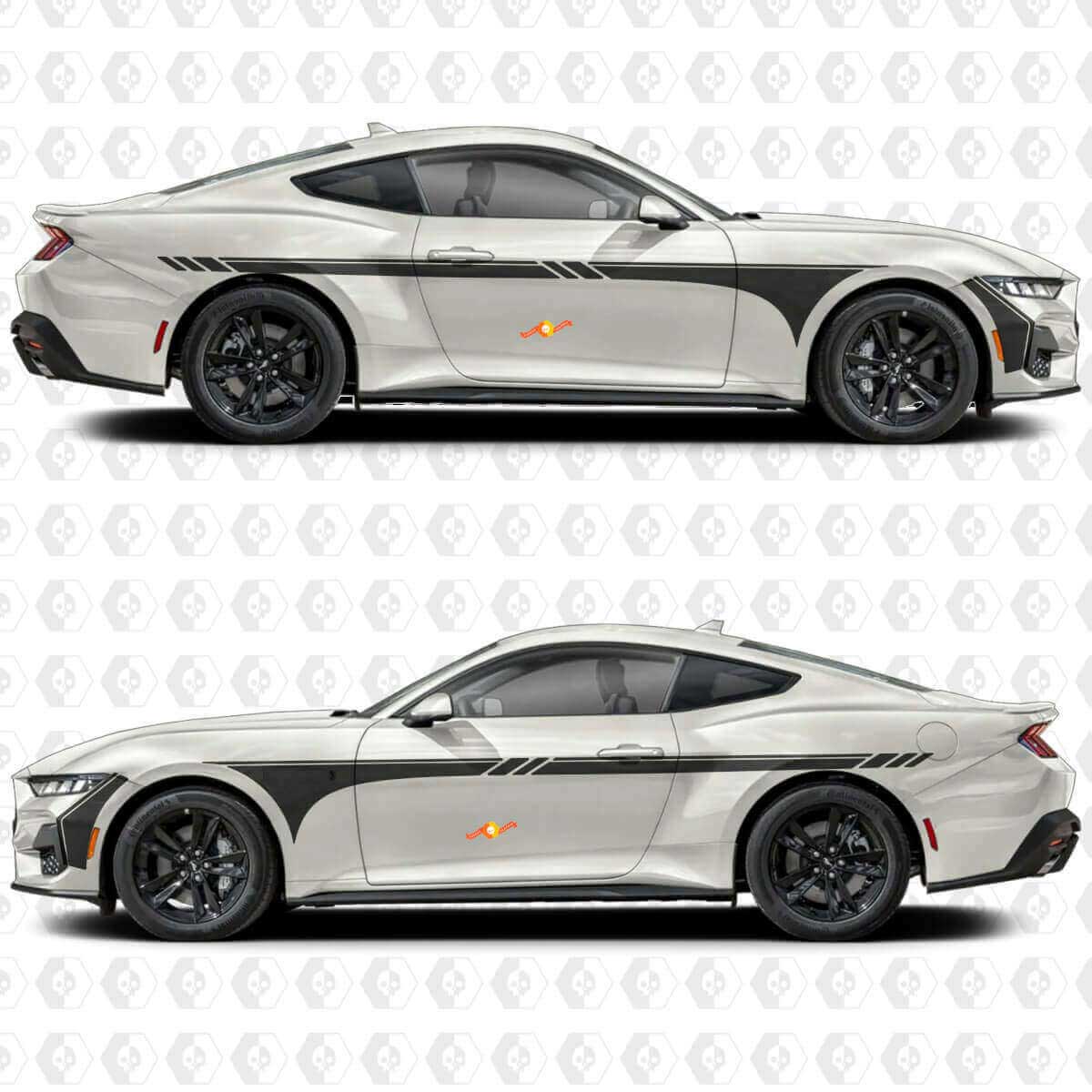 Zijrockerpaneeldeur Streep Race-decals Stickers voor Musclecar Musclecarmodel

