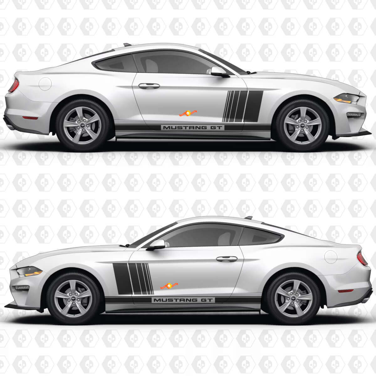 GT Zijdeuren Streep Racing Decals Stickers voor Musclecar Musclecarmodel GT 2
