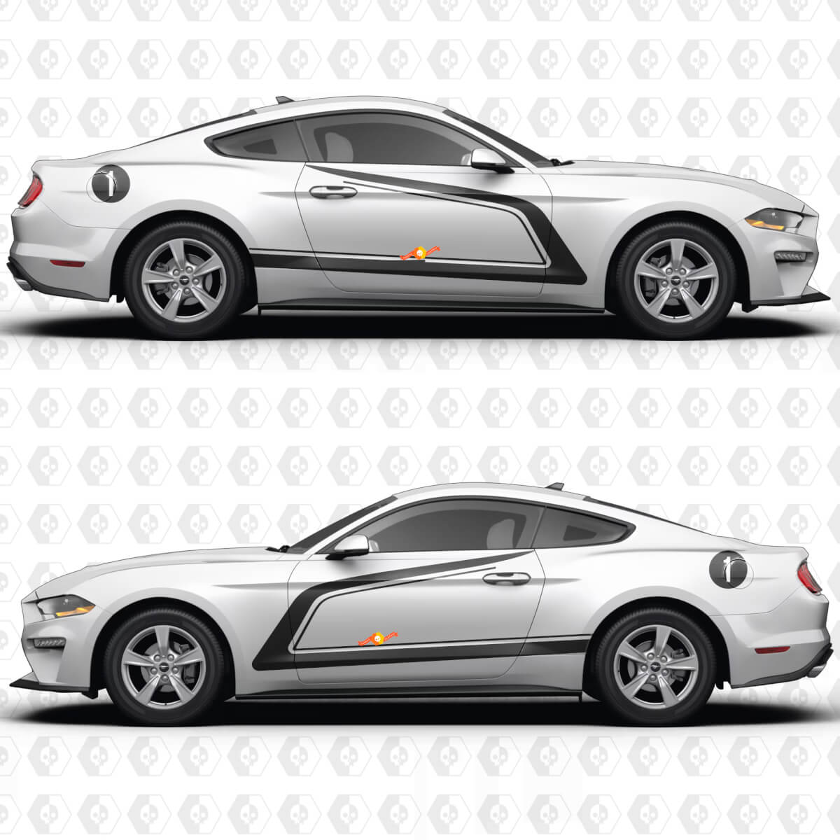 Zijdeur Strepen Race Decals Stickers voor Ford Mustang
