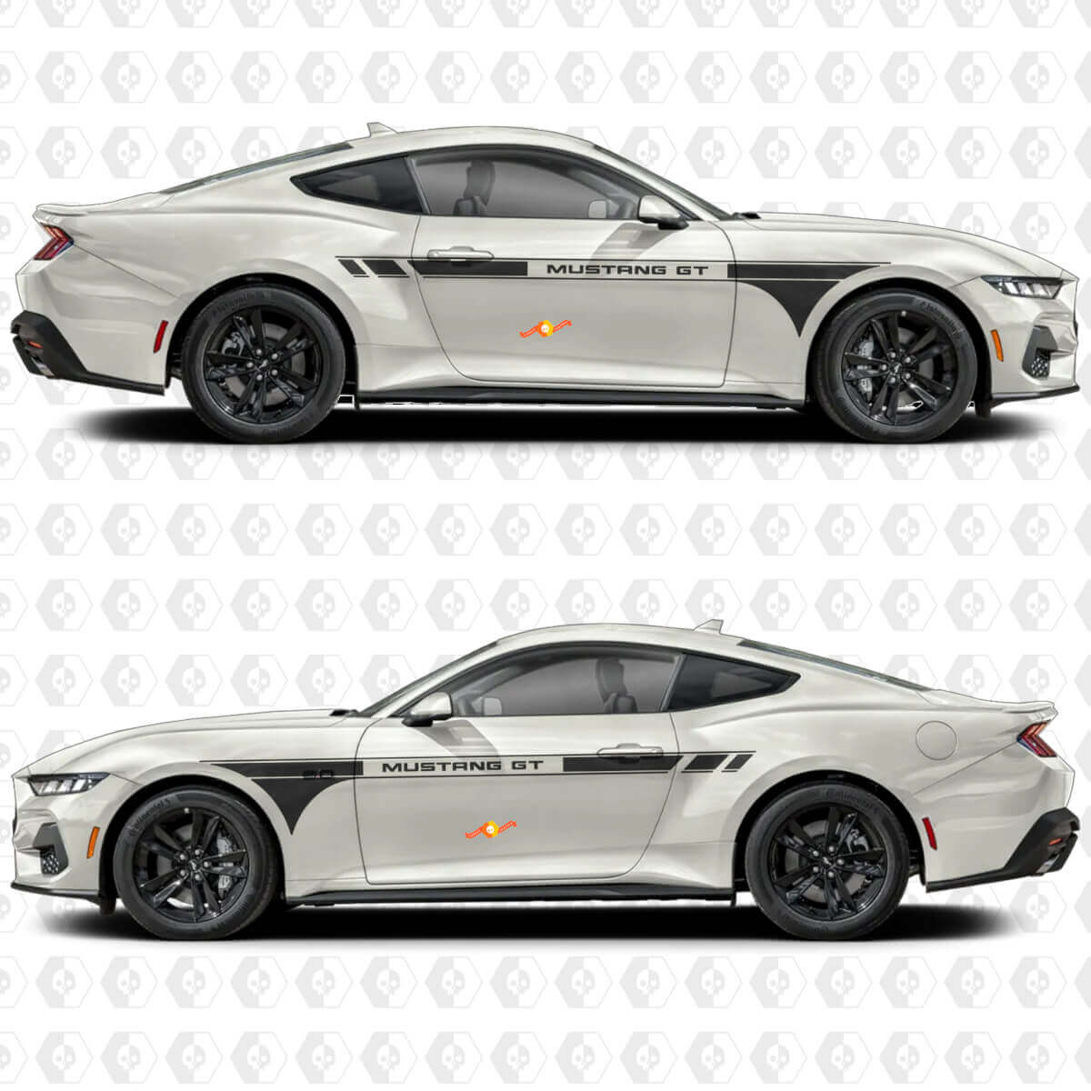 GT Racing Strepen Zijdeuren Vinyl Decal Kit voor Musclecar Musclecarmodel GT