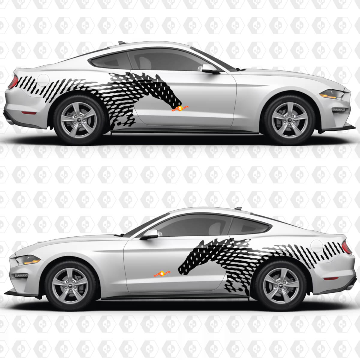 Paardenzijdeuren Strepen Race-decals Stickers voor Ford Mustang
