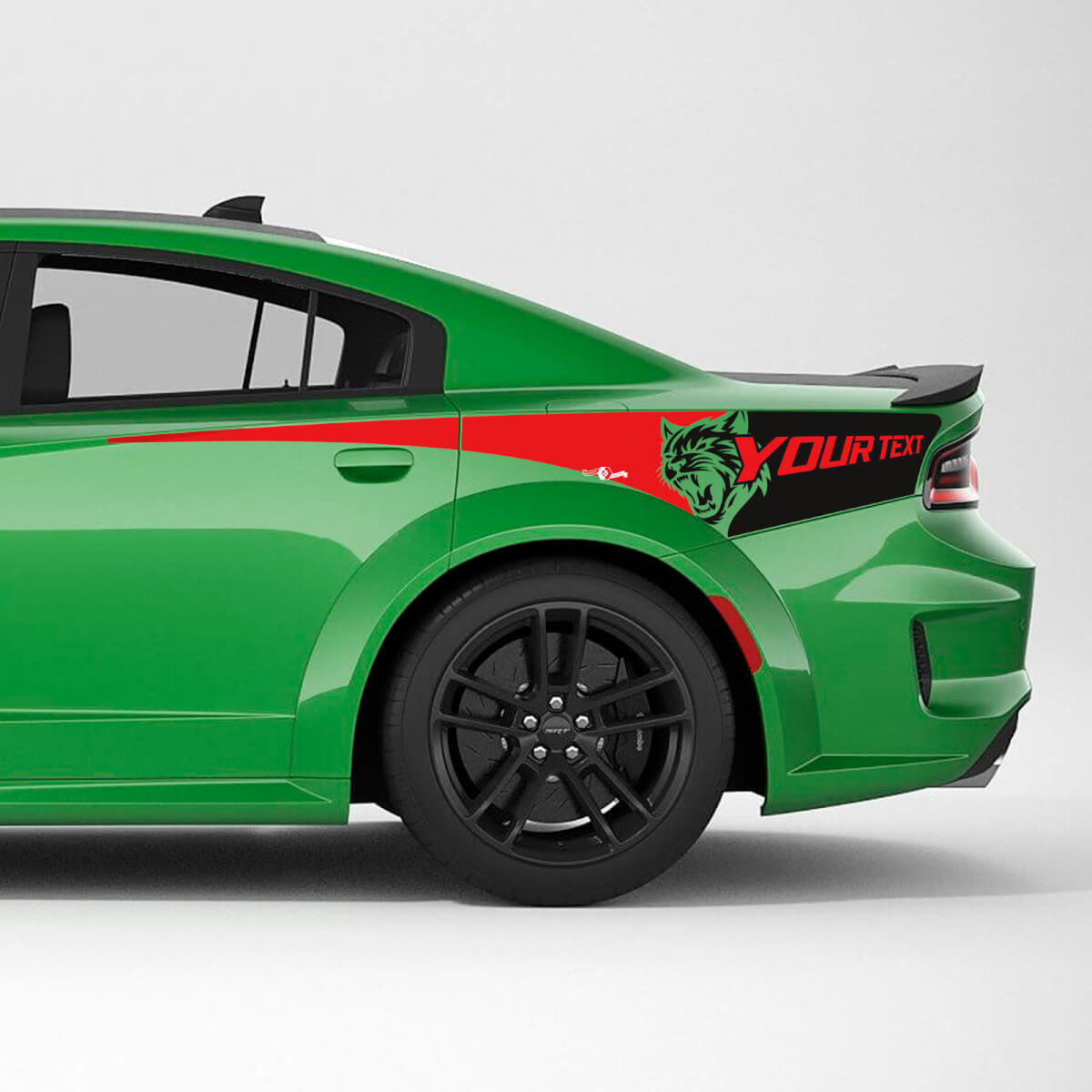 Hellcat Wildcat Achterste Zijstrips Vinyl Decal Set voor Dodge Charger