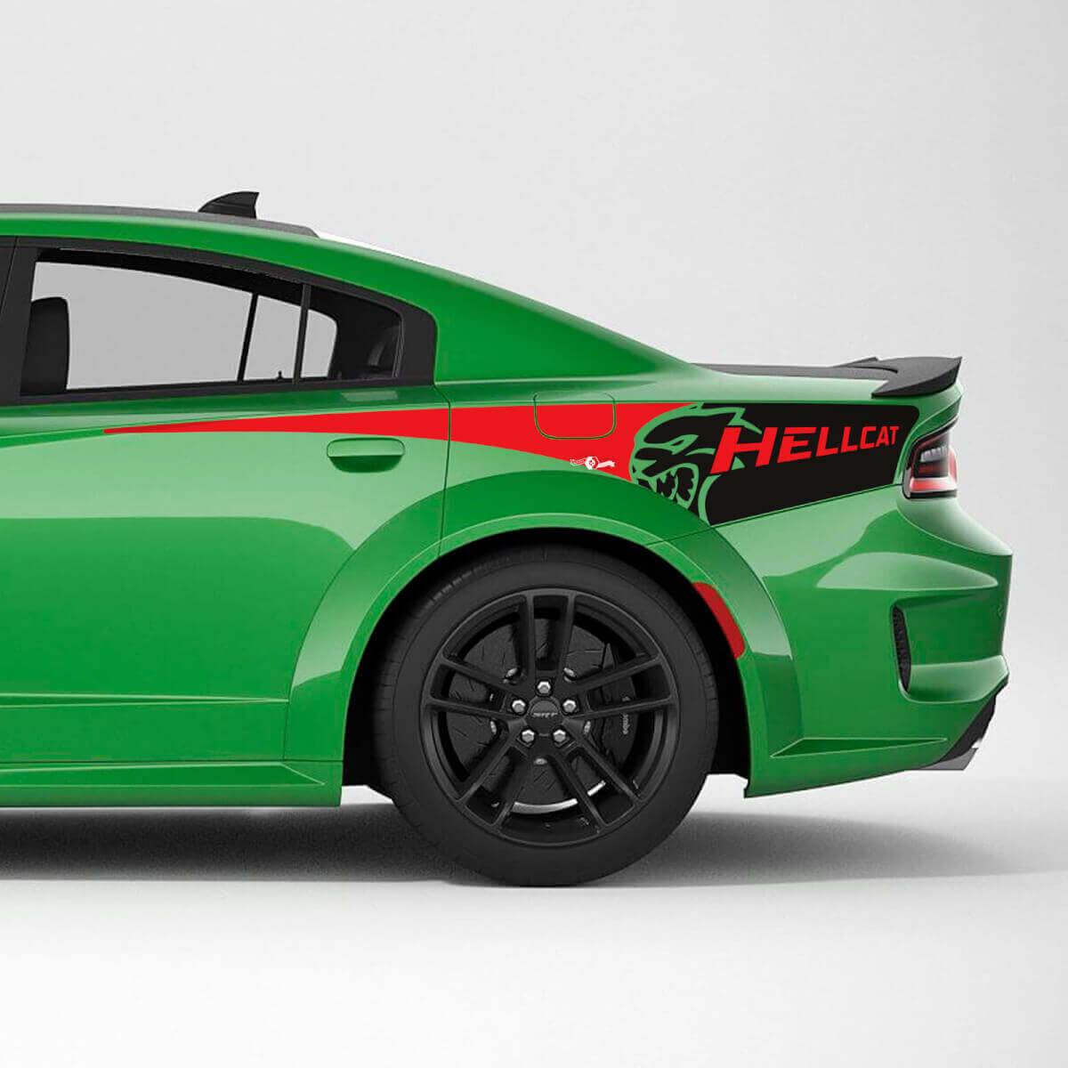 Hellcat Wildcat Achterste Zijde Achterzijde Strepen Vinyl Decal Sticker 3 voor Dodge Charger