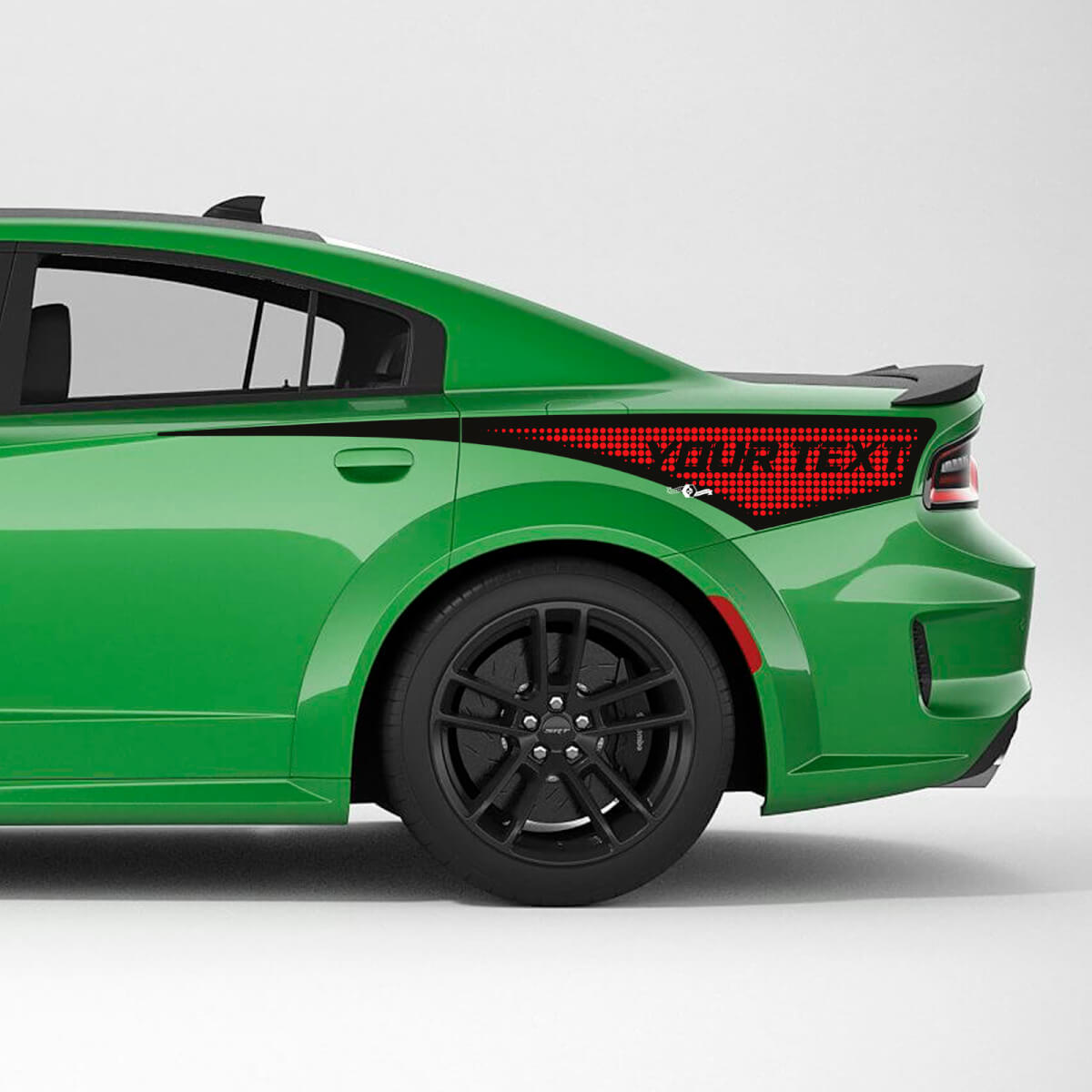 Aangepast geperforeerd Vinylsticker Kit voor achterste zijstrook voor Dodge Charger