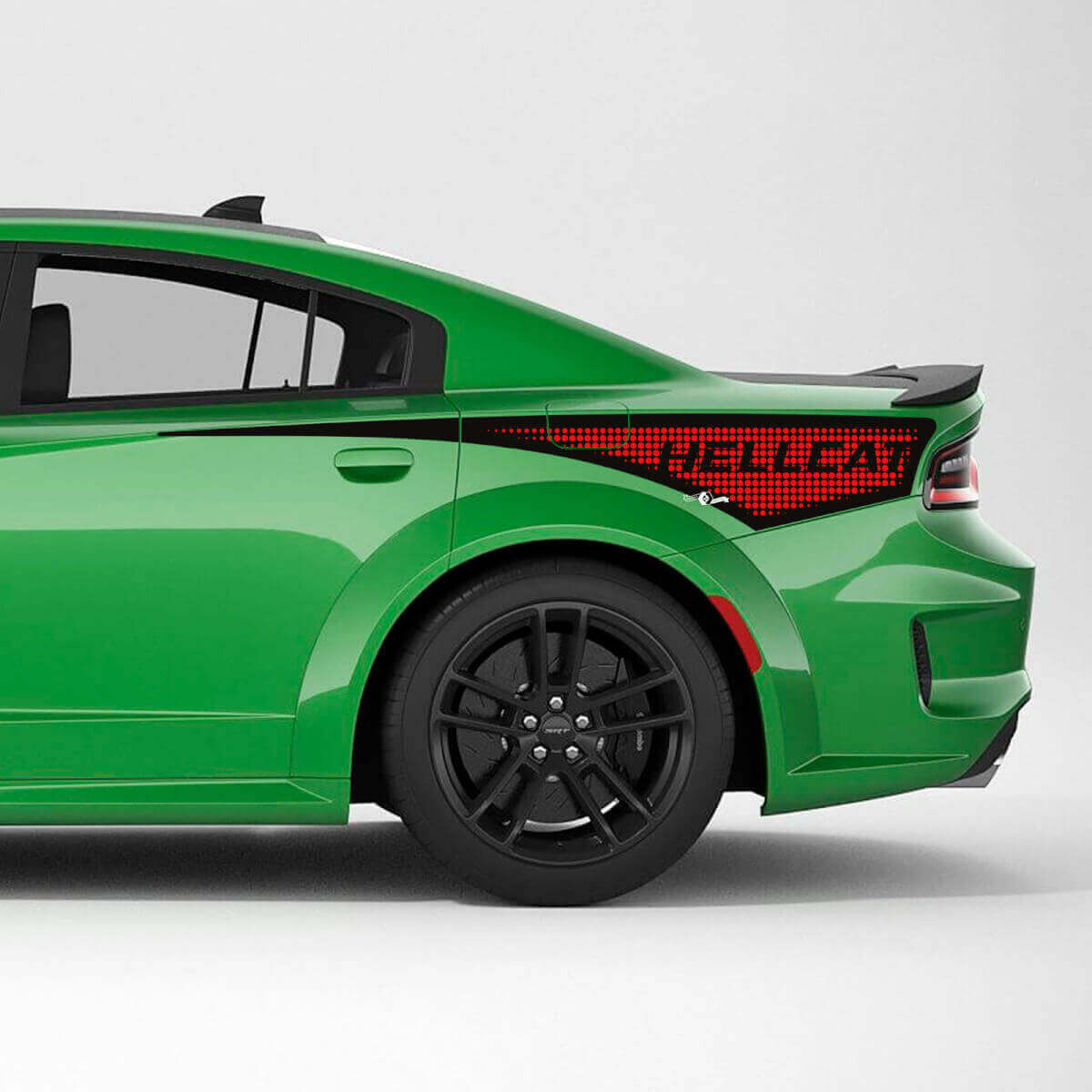 Hellcat geperforeerde stippen achterzijstrip vinyl decal sticker voor Dodge Charger