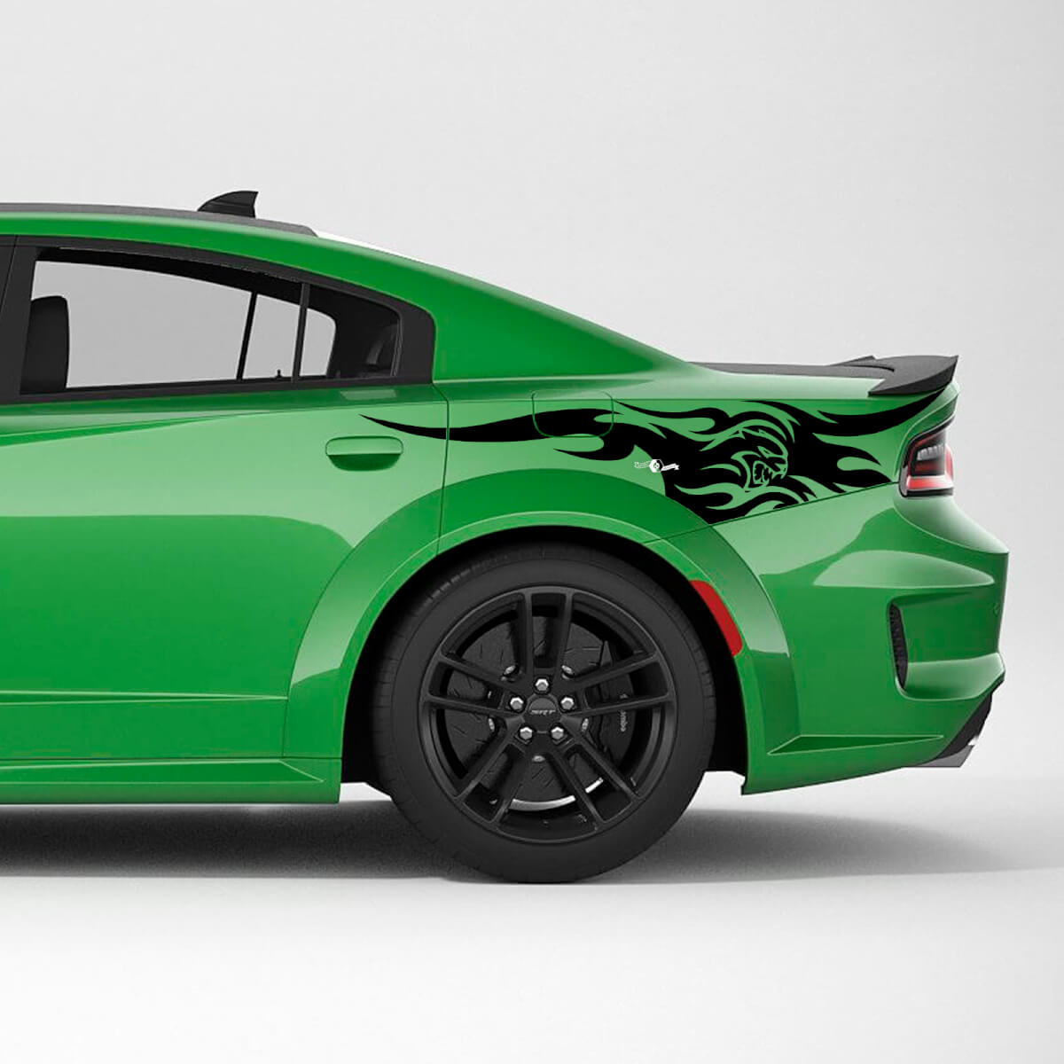 Hellcat SRT Tribal Achterste Kwartaal Zijstreep Vinyl Decal Sticker voor Dodge Charger
