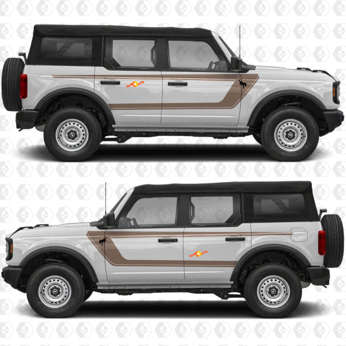 Retro Stijl Strepen Zij Vinyl Decal Kit voor Musclecar paard
