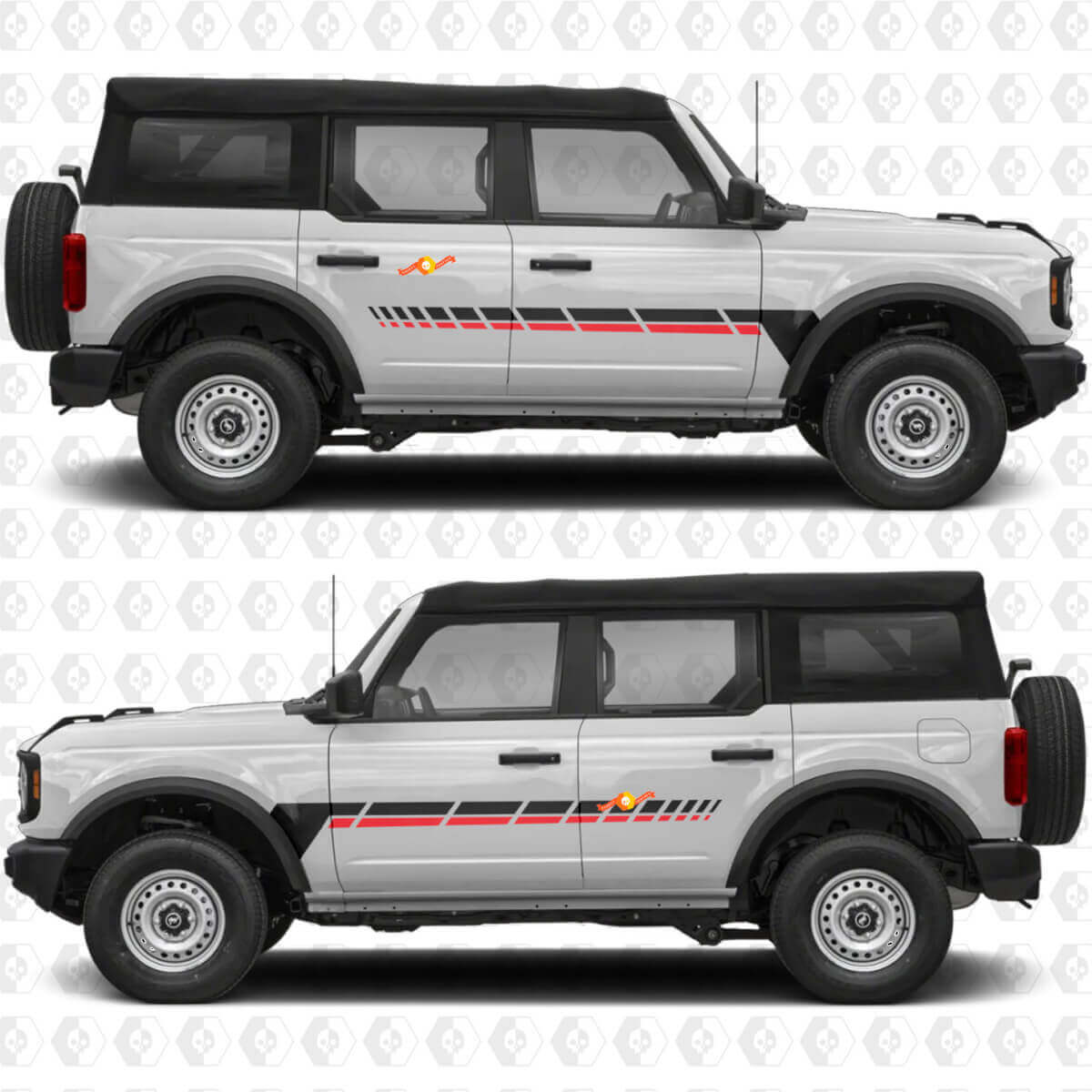Racing Stripes Side Doors Vinyl Decal Sticker Graphics for Ford Bronco