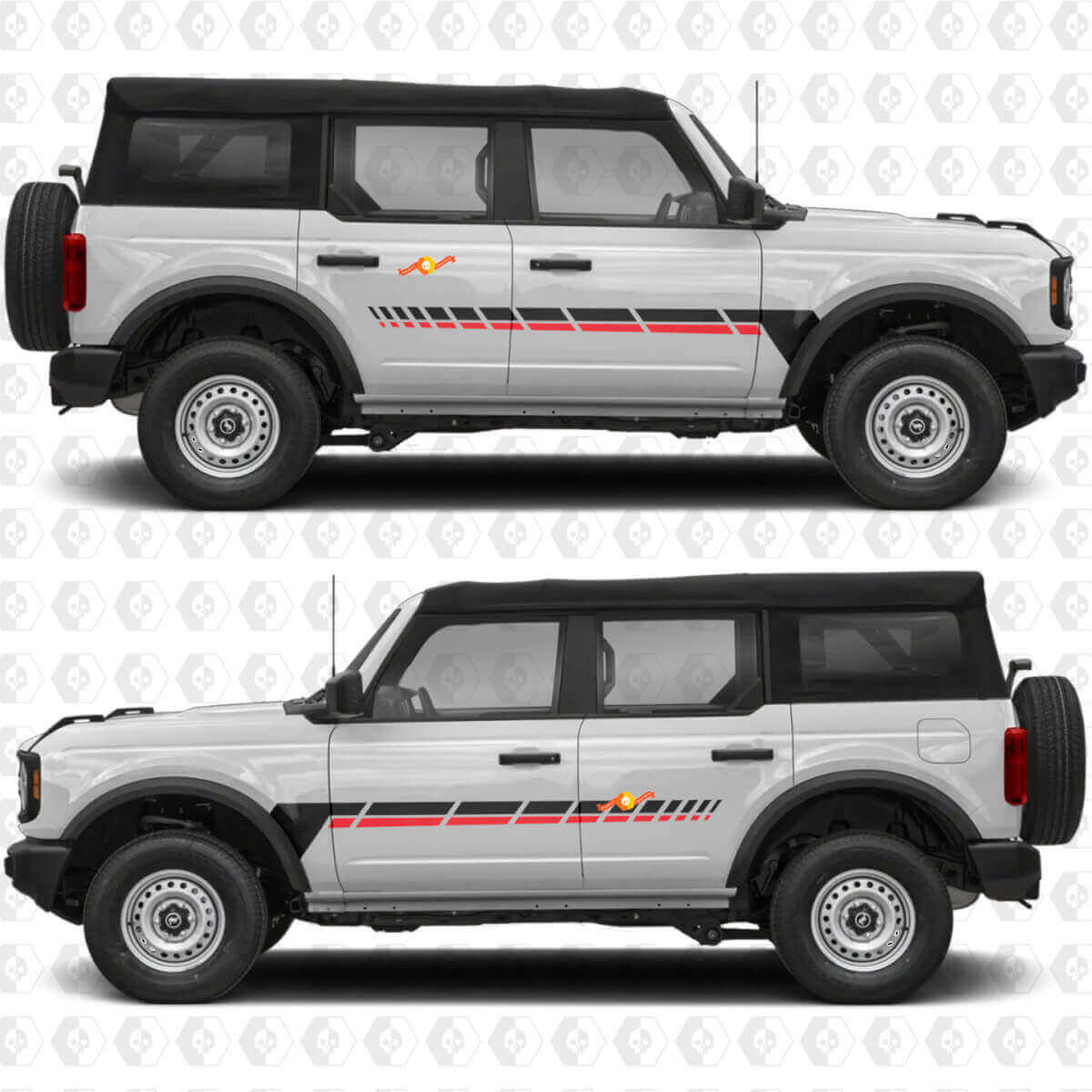 Twin Racing Side Stripes Vinyl Decal Kit voor Musclecar-paard
