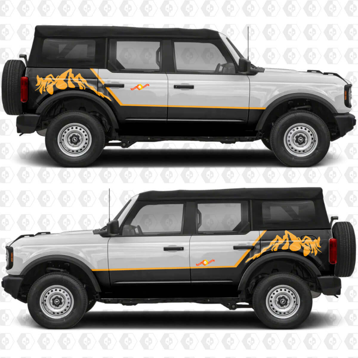Mountain Style Strepen Zij Vinyl Decal Kit voor Musclecar paard