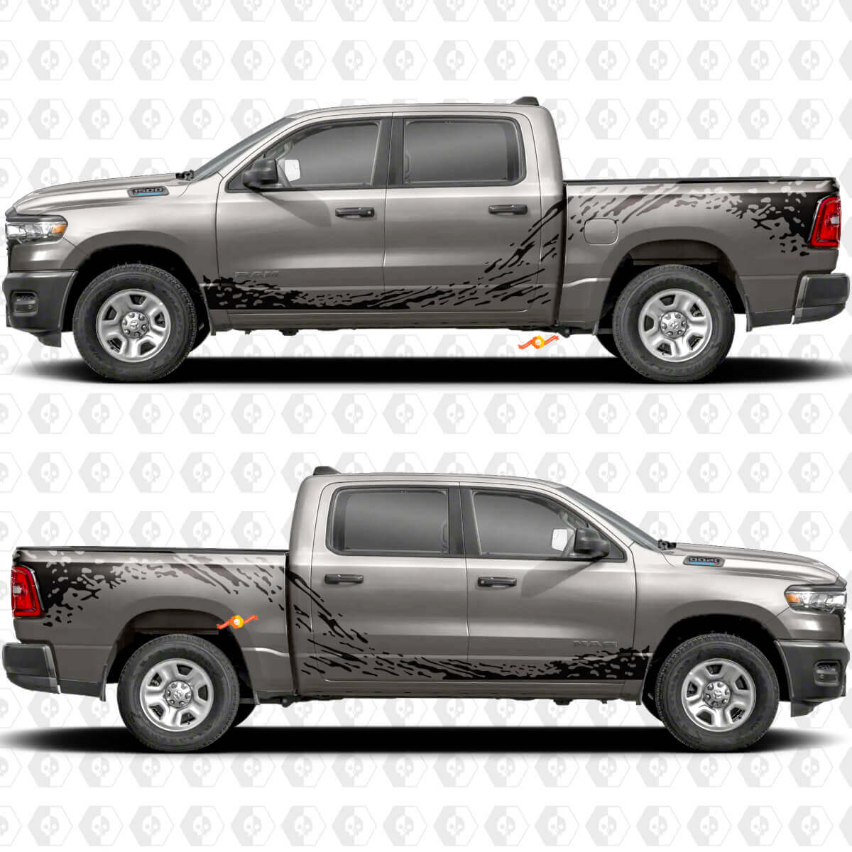 Modder Spat Grafische Zijwand Vinyl Decal Kit voor Dodge RAM 1500
