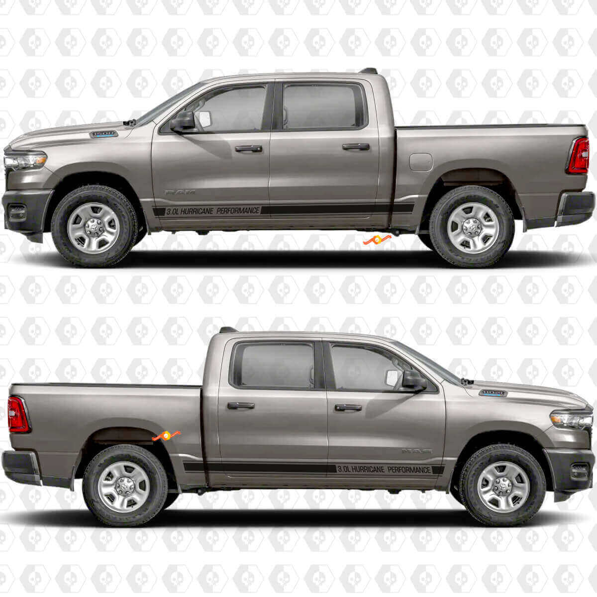 Aangepaste Tekst Performance Rocker Panel Zijdeuren Strepen Stickers Decals Grafieken 2 voor Dodge RAM 1500