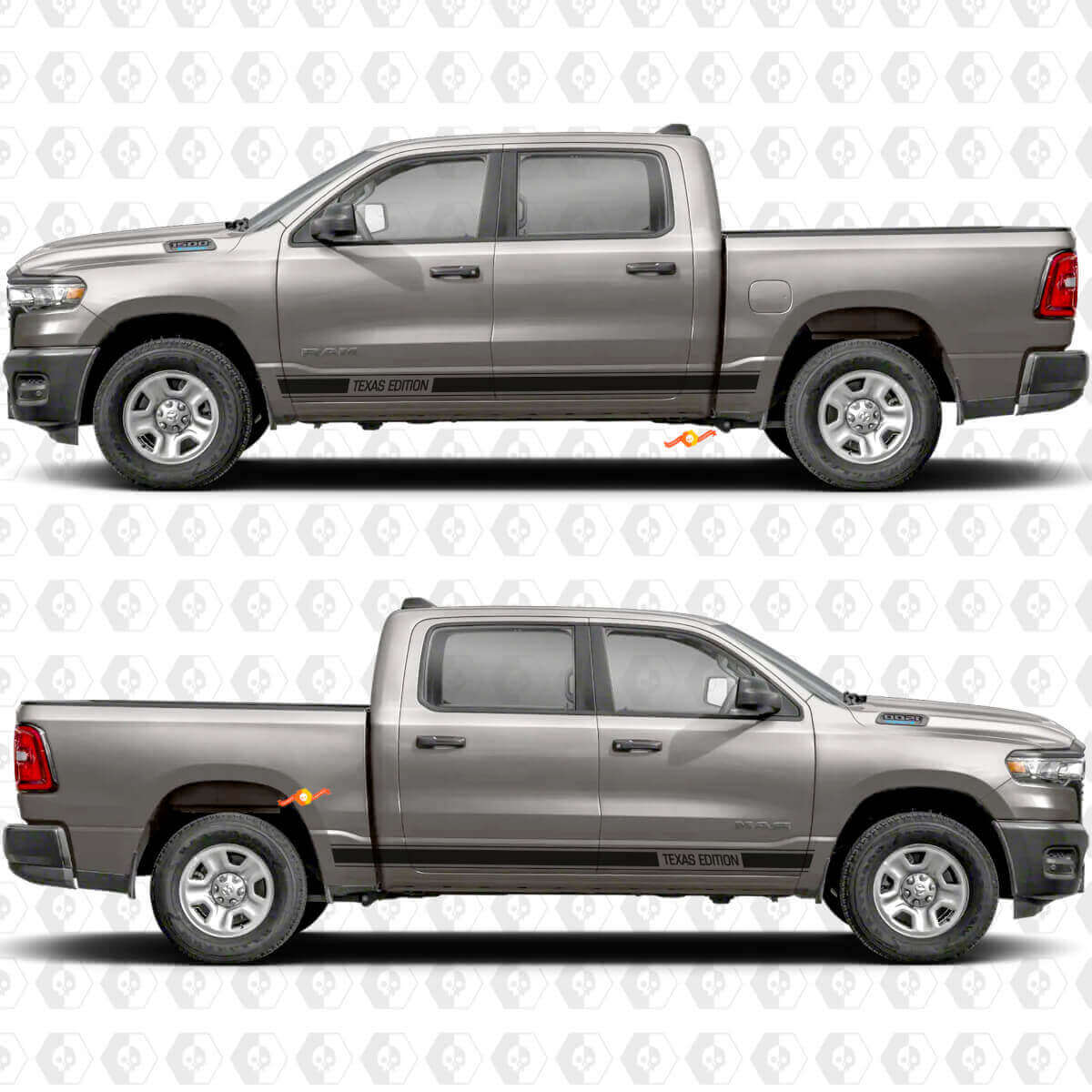 Aangepaste Tekst Performance Rocker Panel Zijdeuren Strepen Stickers Decals Grafieken 3 voor Dodge RAM 1500
