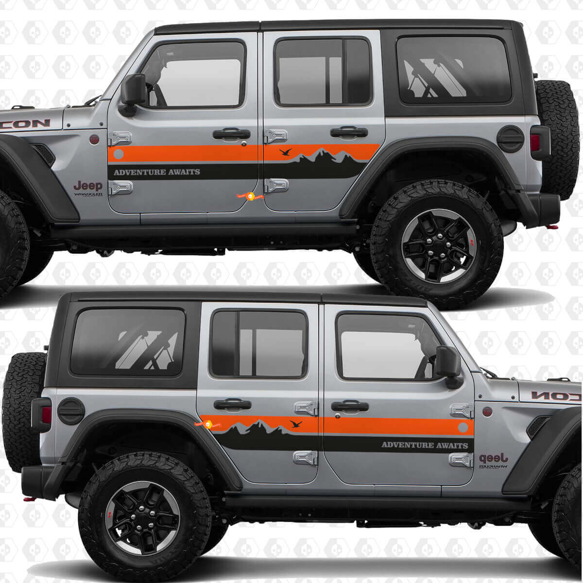 Mountain Style Zijstrepen Vinyl Stickers Kit voor Jeep Wrangler