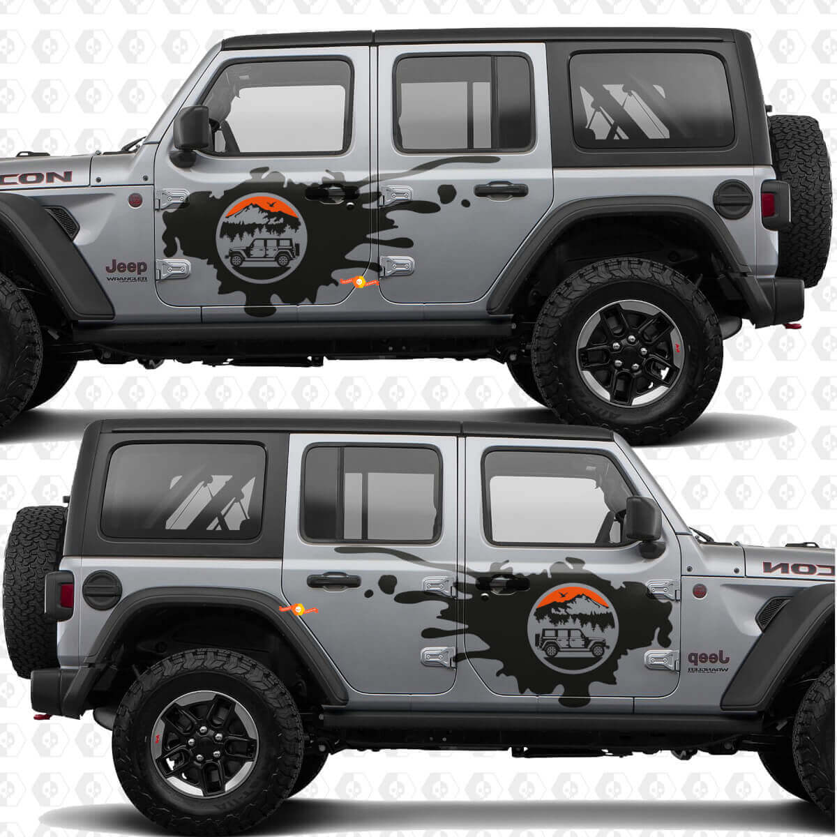 Mountains Nature Overland Side Vinyl Decal Sticker voor Jeep Wrangler