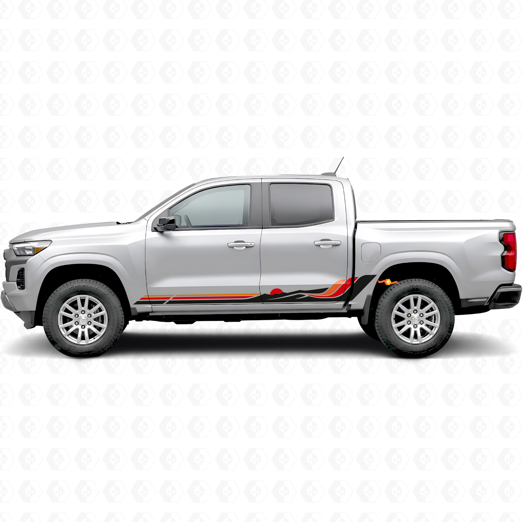 Retro Mountain Wave Deur- & Sierlijst Vinyl Strepen voor Chevrolet Colorado 3e Generatie 2023-2026