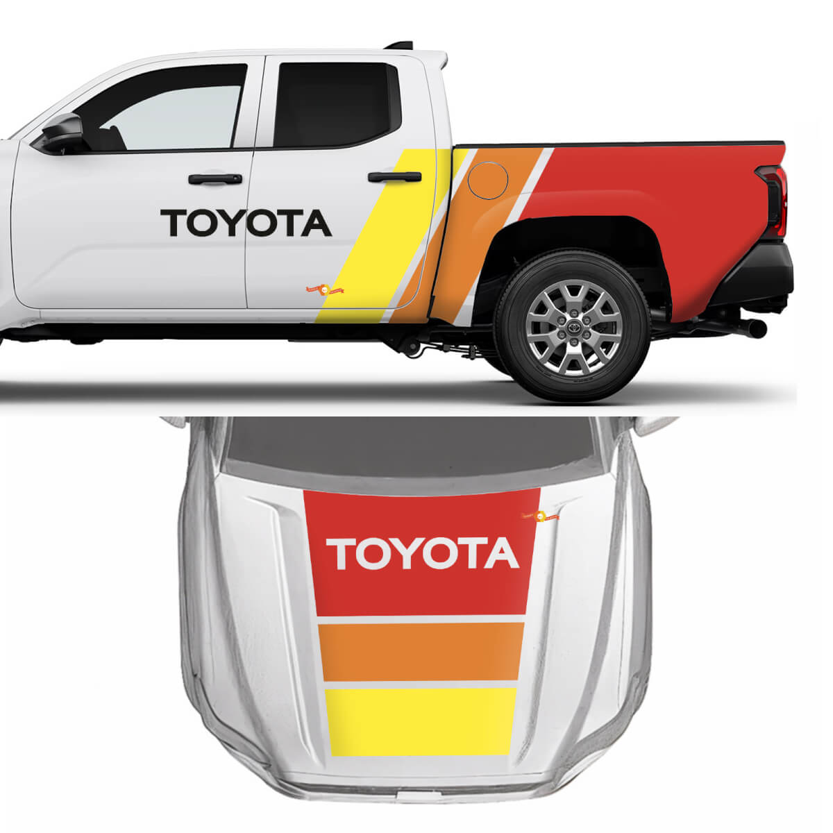 Side Old school Retro Heritage Graphics Vinyl Decals Dtickers kit for Toyota Tacoma 4door 2025 and up