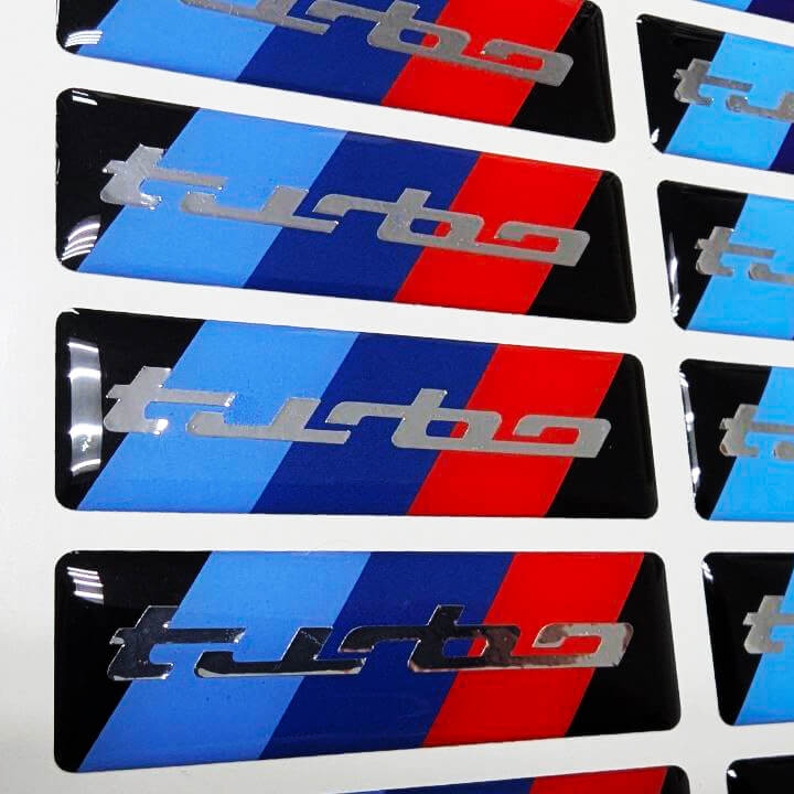 M Turbo Chrome Interior Dashboard domed 3d sticker decals graphic for BMW M