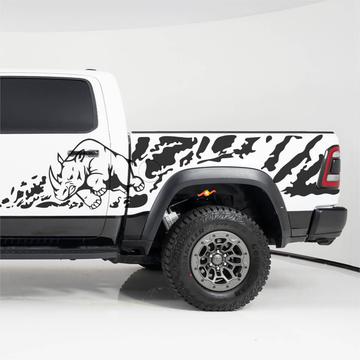 Rhino Splash Zijbed Vinyl Decals Kit voor Dodge RAM 1500 RHO