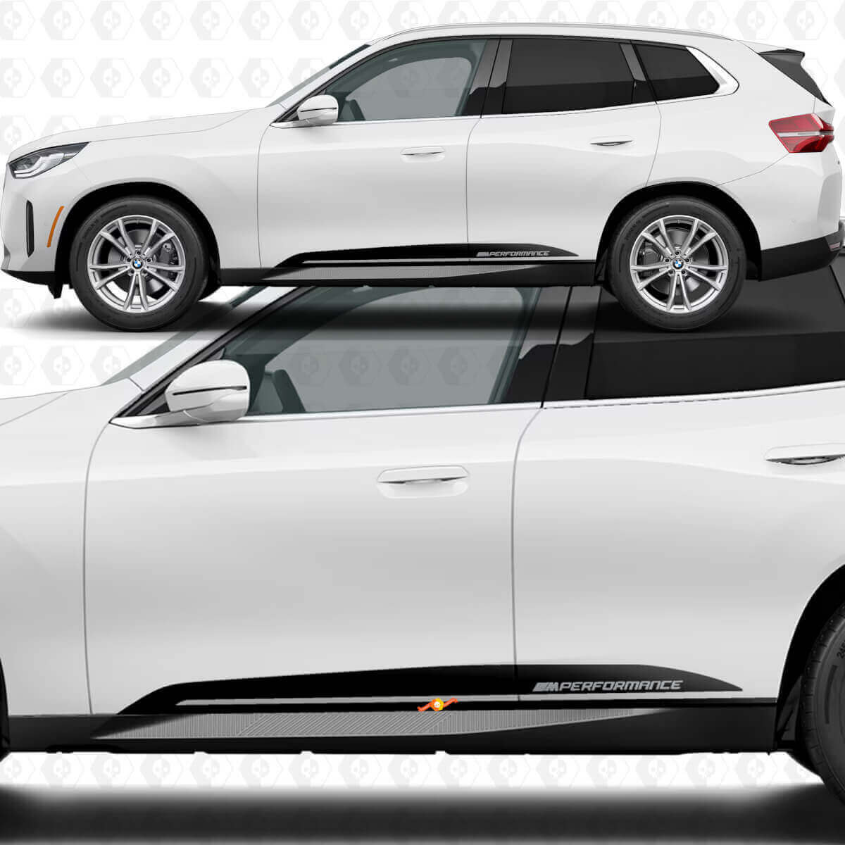 M Performance dorpelstrips vinyl decal set voor BMW X3 G45