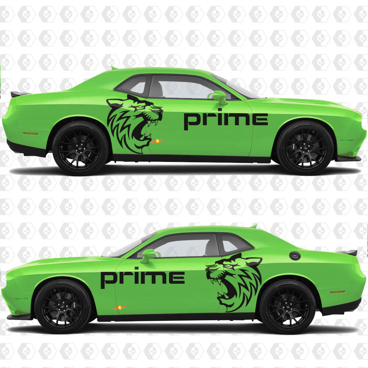 Wildcat aangepaste zijvinylsticker voor Dodge Challenger
