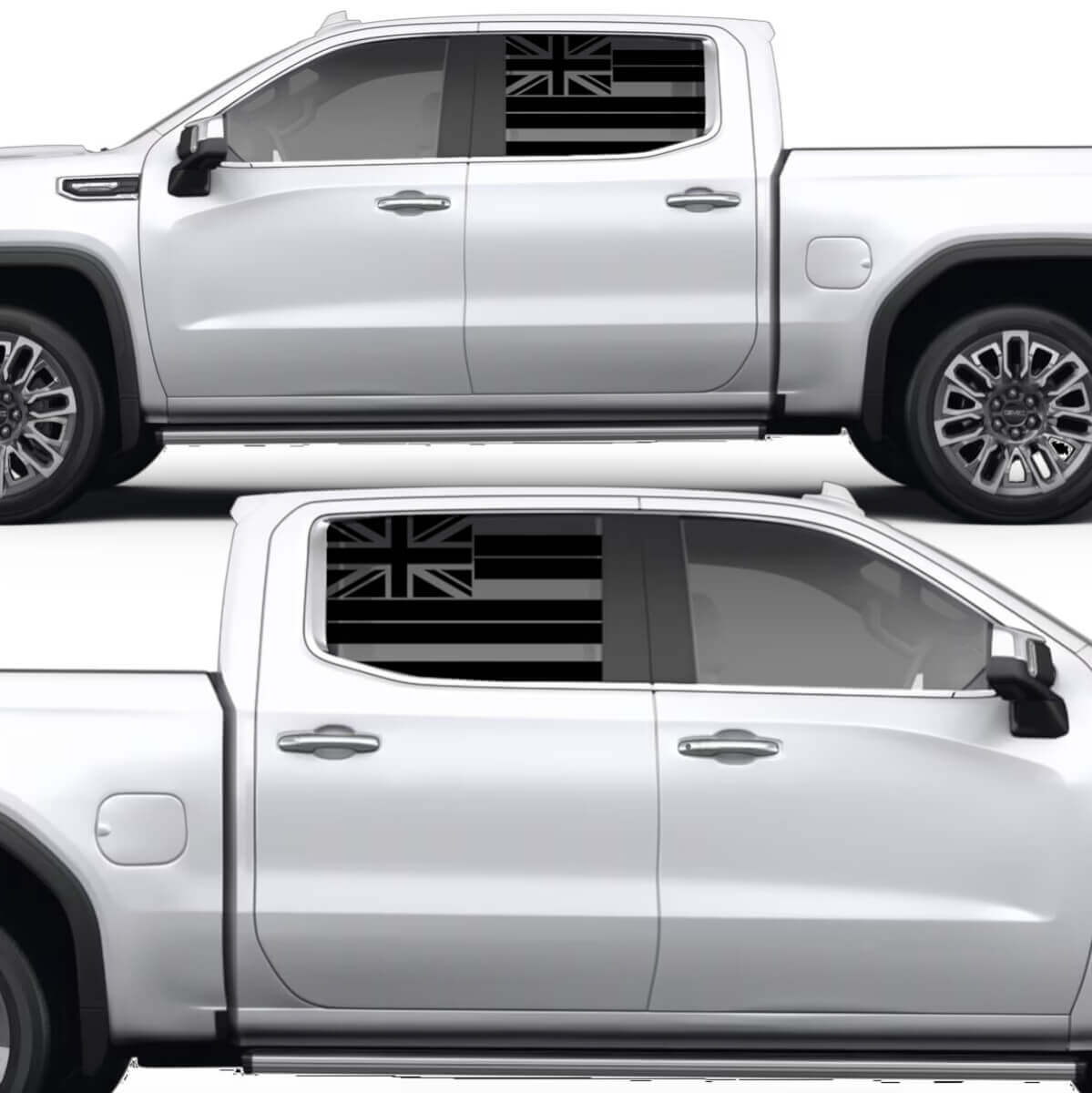 Hawaïaanse vlag zijraam vinyl decal sticker voor GMC Sierra