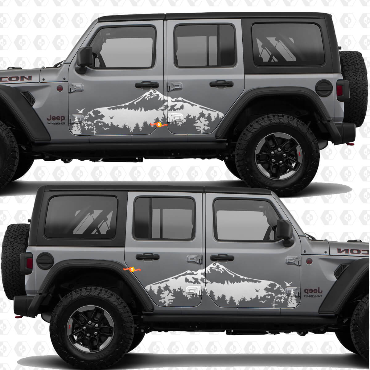 Bergen Natuur Landschap Zijdeuren Vinyl decal sticker passend voor Jeep Wrangler