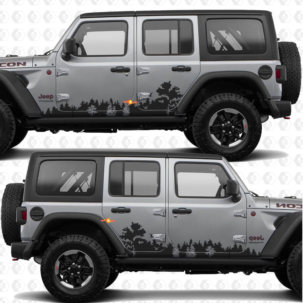 Bos Natuur Landschap Zijdeuren Vinyl decal sticker passend voor Jeep Wrangler