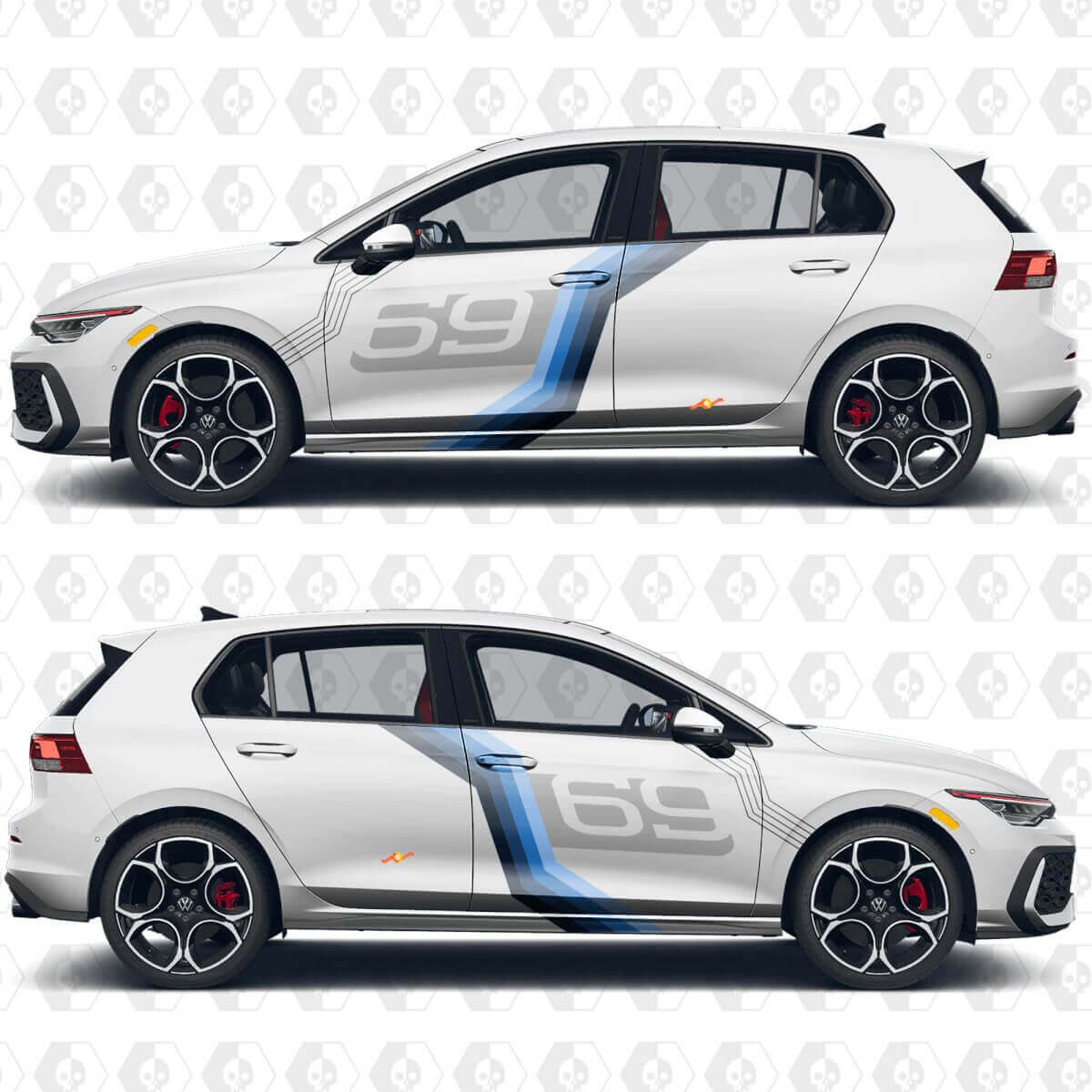 Aangepaste Nummer Wrap Sport Vinyl Decal Stickers voor Volkswagen Golf Gti