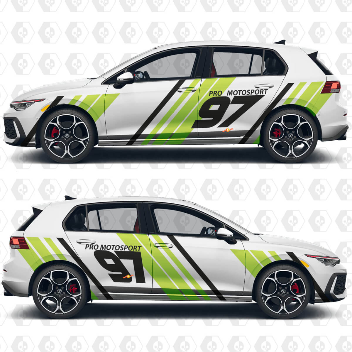Aangepaste Tekst Nummer Wrap Sport Vinyl Decal Stickers voor Volkswagen Golf Gti