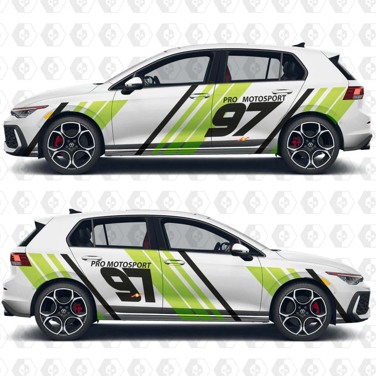 Aangepaste Tekst Nummer Wrap Sport Vinyl Decal Stickers voor Volkswagen Golf Gti