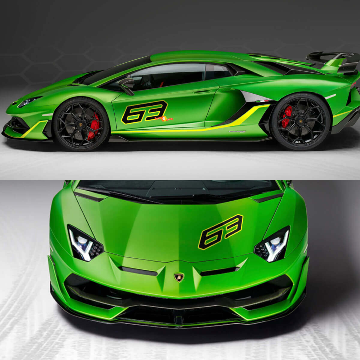 63 Zijspatbord Motief Sticker Graphics Lamborghini Aventador SVJ
