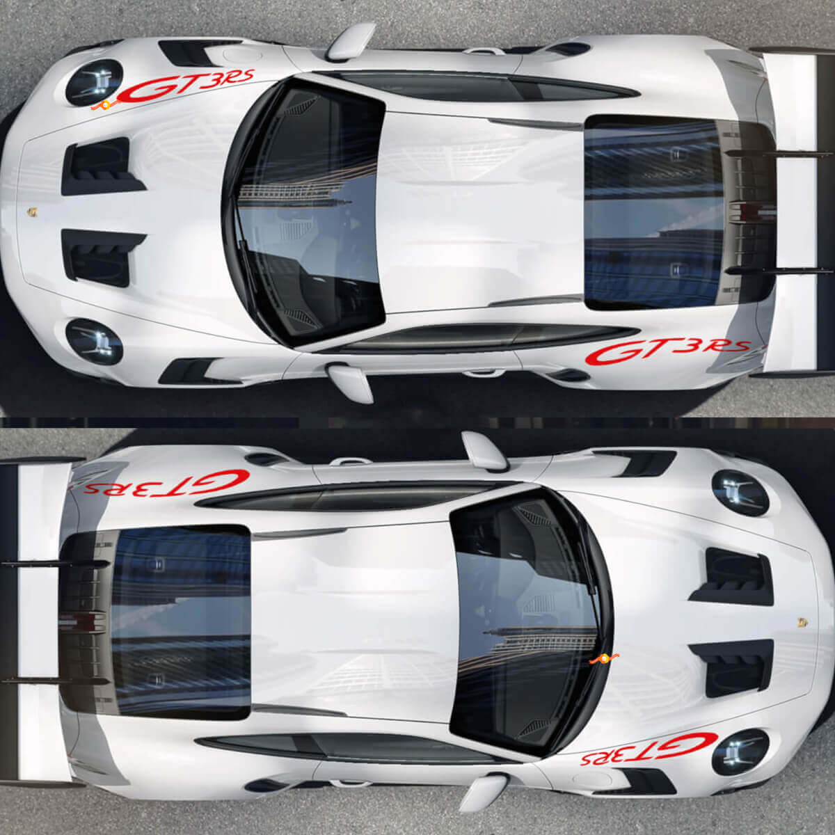 GT3 RS Voorste Spatbord en Achterste Zijpaneel Decal Kit voor Porsche 911 GT3 RS