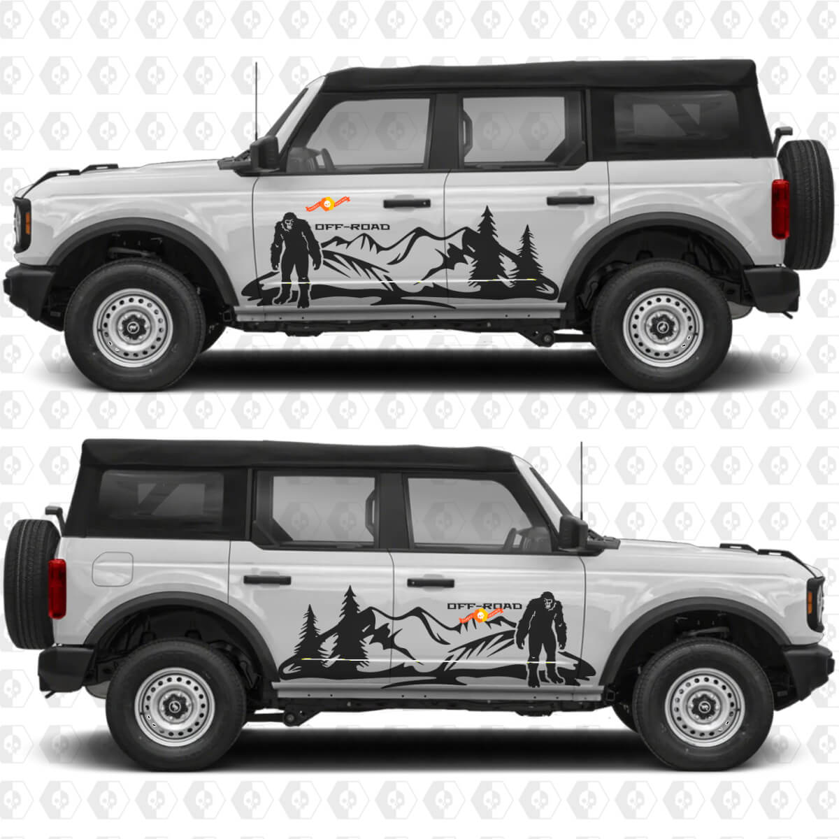 Bigfoot Off Road Bergzijde Deursportstrepen Stickers voor Ford Bronco
