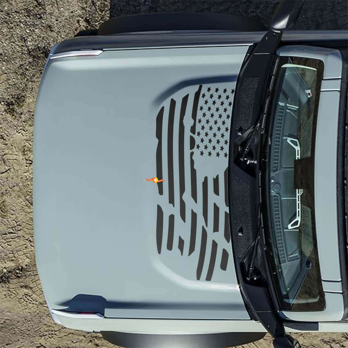 Motorkap Amerikaanse VS vlag vernietigde decals stickers voor Musclecar horse