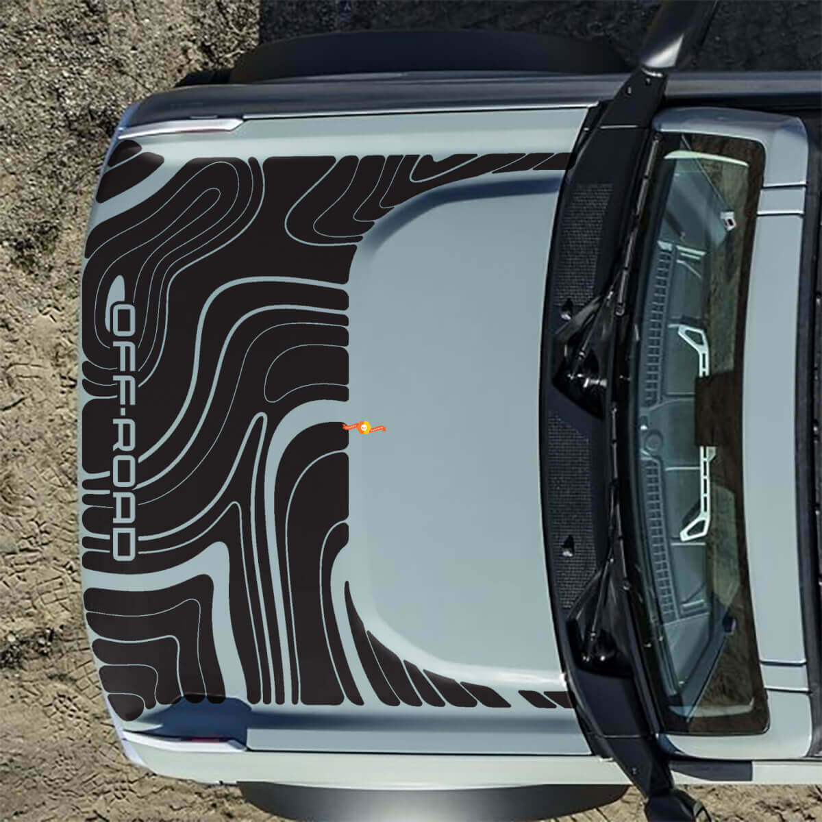 Motorkap Topografische Offroad Stickers voor Ford Bronco