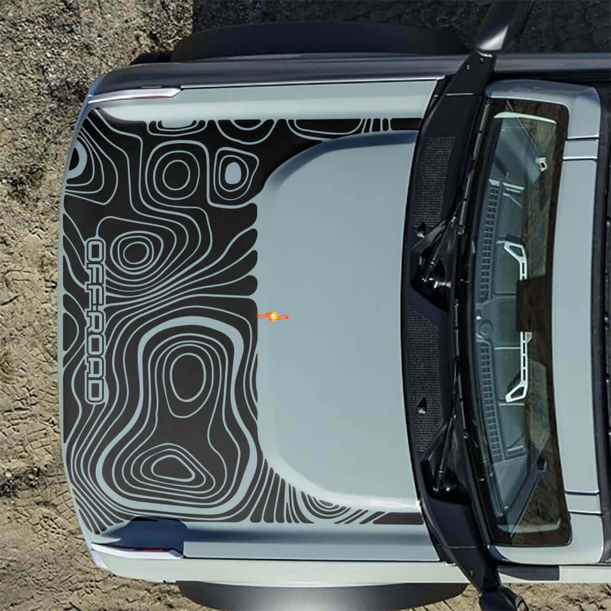 Motorkap Topografische Offroad Stickers voor Ford Bronco 2