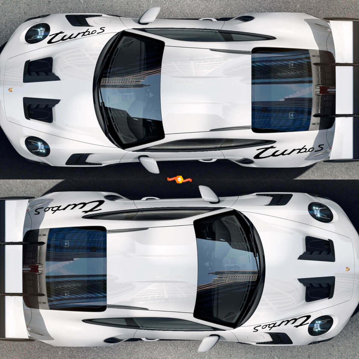 Turbo S Stijl Voor- en Achterspatbord Kwartaals Paneel Vinyl Decal Kit voor Porsche 911