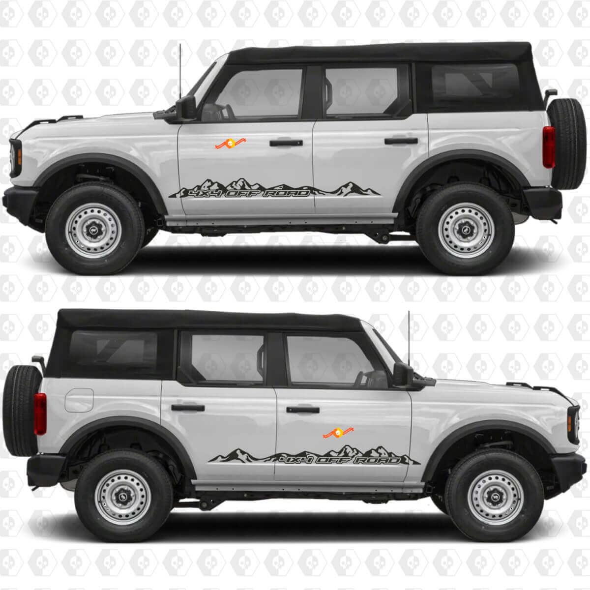 4x4 Offroad Bergen Zijdeurs Grafische Vinyl Decal Sticker past op Ford Bronco