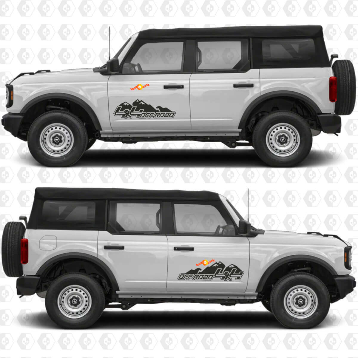 4x4 Off Road Zijkant Deur Graphics Stickers voor Ford Bronco