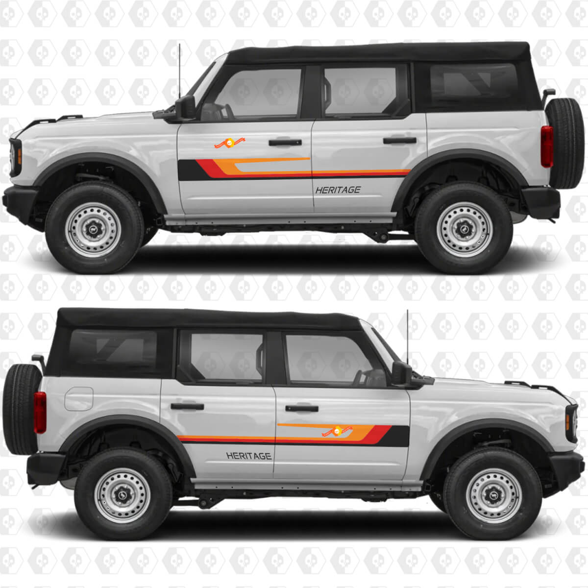 Classic Retro Racing Strepen Deur Vinyl Decals Stickers voor Ford Bronco Heritage