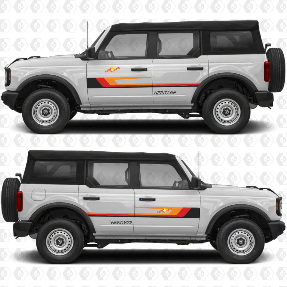 Klassieke Retro Race Strepen Zijdeuren Vinyl Decal Sticker Graphics 2 voor Ford Bronco