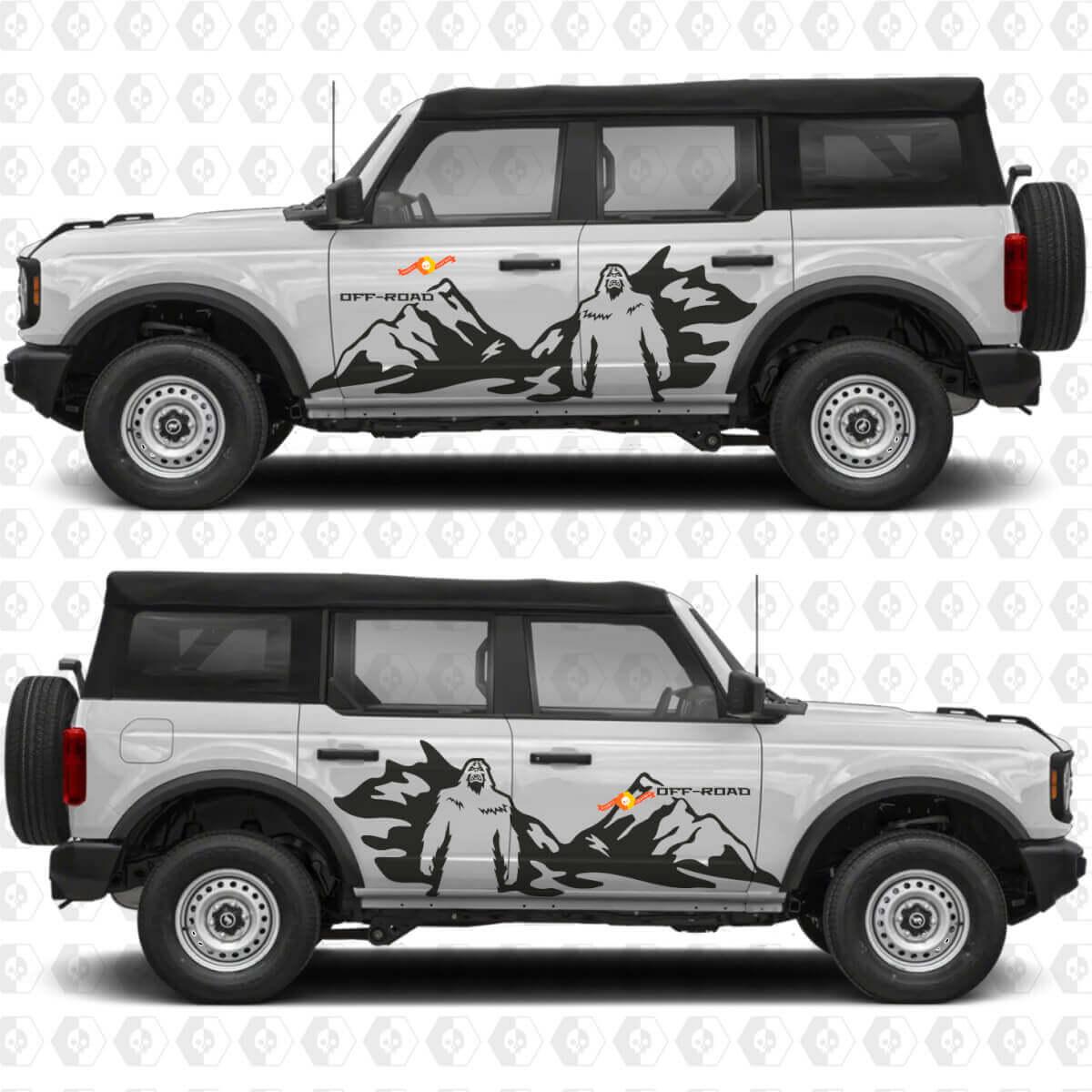 Yeti Off Road Mountains Side Doors Graphics Vinyl Decal Sticker passend voor Ford Bronco
