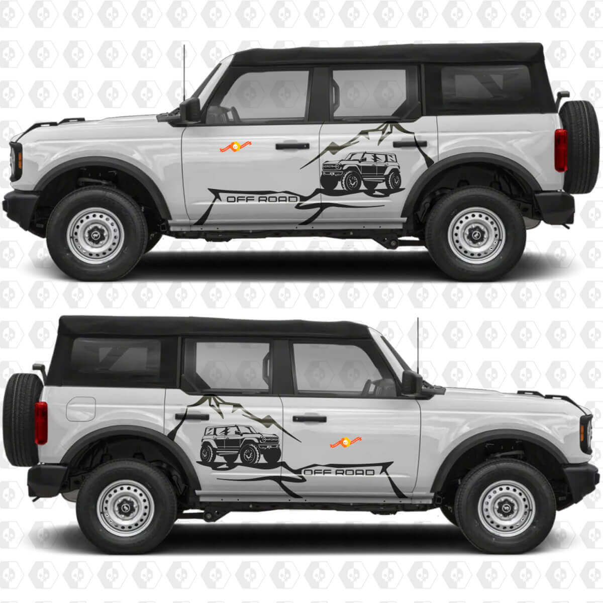 Rock Crawler Mountains Side Doors Graphics Vinyl Decal Sticker 2 passend voor Ford Bronco