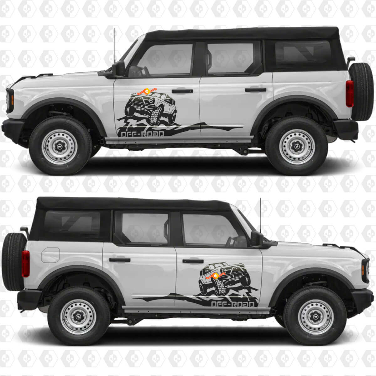 Rock Crawler Mountains Zijdeuren Graphics Vinyl Decal Sticker 3 past op Ford Bronco